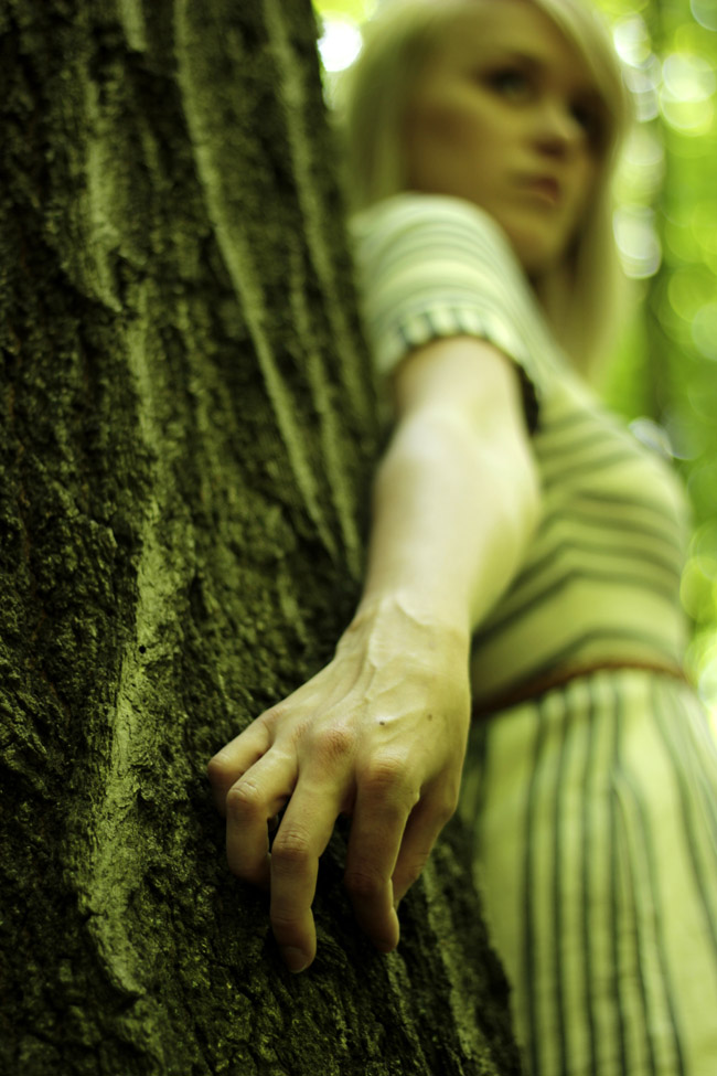 Alexis holding tree