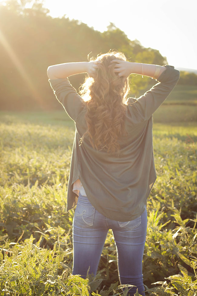 Girl with back to camera