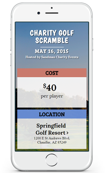 Sandman Charity Events Site - Mobile